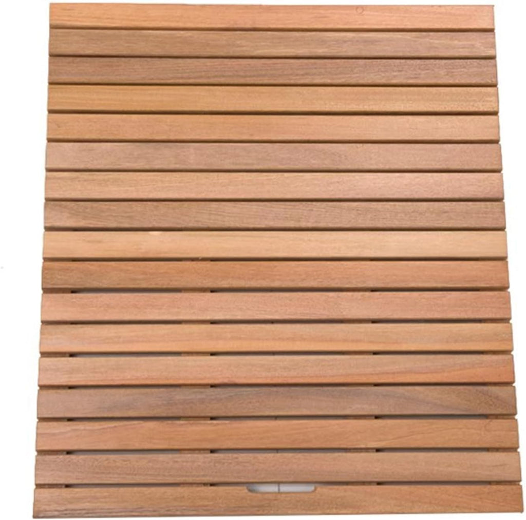 Natural Solid Wood Bath Mat with Handle,Square/Rectangle Shower Mat, Slip Proof Bath Mats for Seniors/K*ids/Pregnant Woman,Indoor Outdoor Wooden Large Floor Mats(40x60cm(16x24inch), Natural)