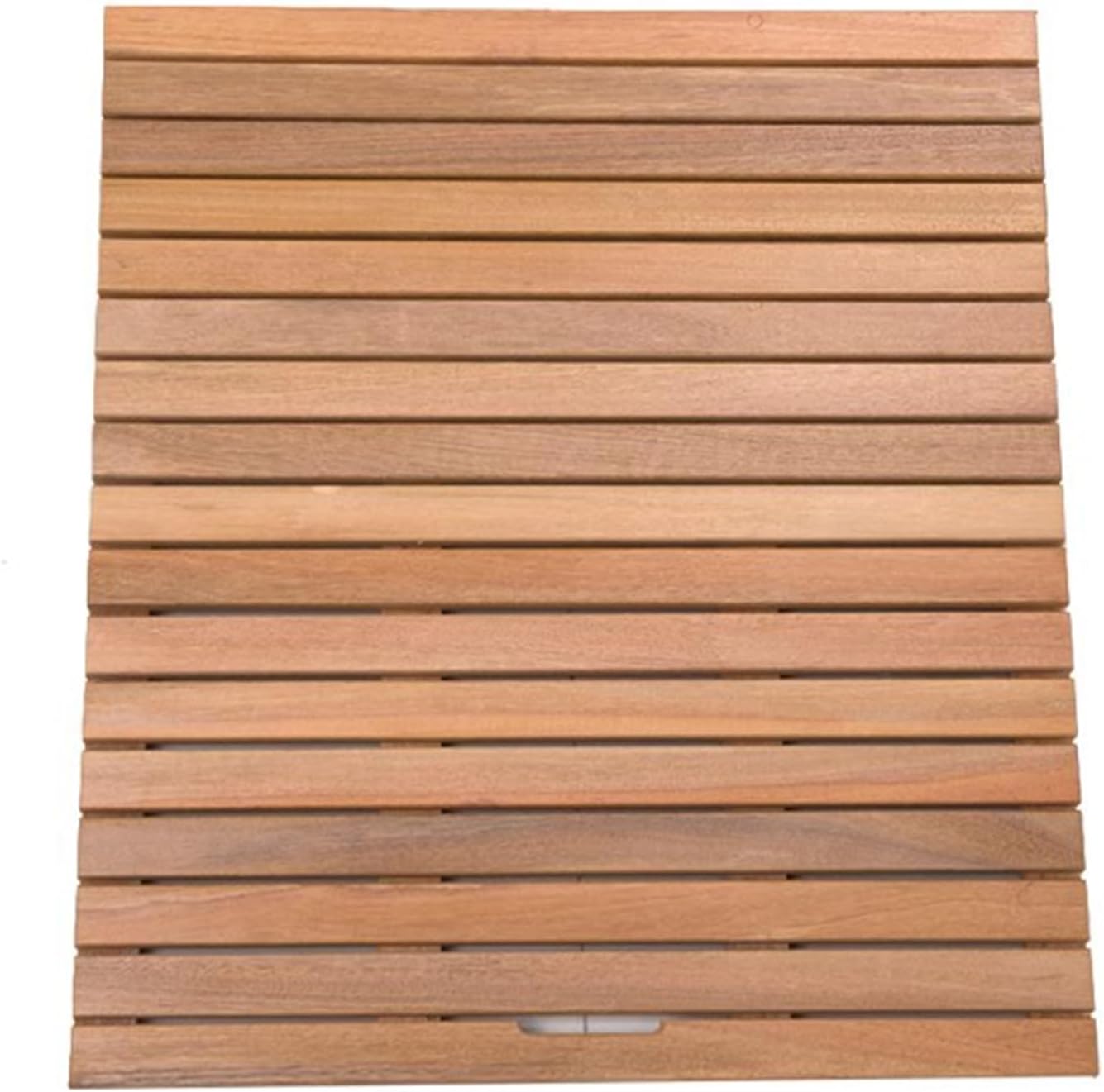 Natural Solid Wood Bath Mat with Handle,Square/Rectangle Shower Mat, Slip Proof Bath Mats for Seniors/K*ids/Pregnant Woman,Indoor Outdoor Wooden Large Floor Mats(40x60cm(16x24inch), Natural)