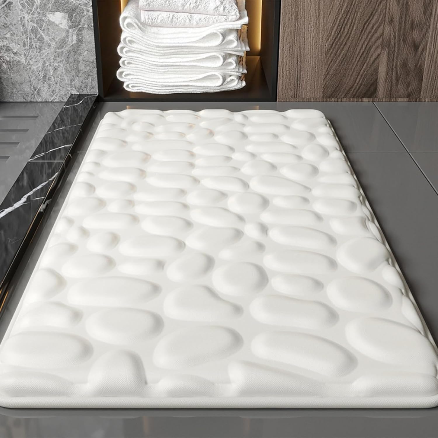 Nonslip Absorbent Bathroom Mats with Cooling Touches Fabric for in Homes with Elderly Members Cooling Bathroom Mats