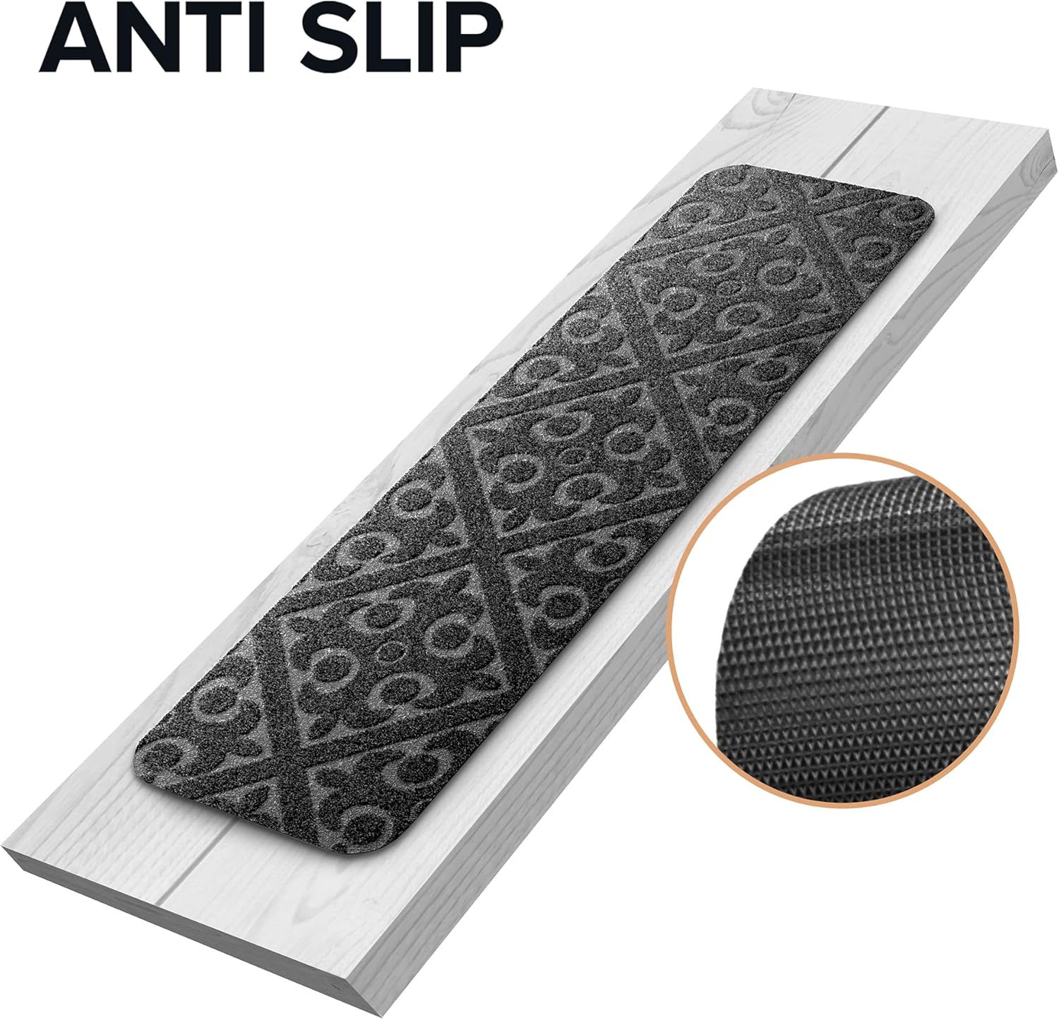 Carpet Stair Treads Set of 13 Non Slip/Skid Rubber Runner Mats or Rug Tread – Indoor Outdoor Pet Dog Stair Treads Pads – Non-Slip Stairway Carpet Rugs (Gray) 8" x 30"