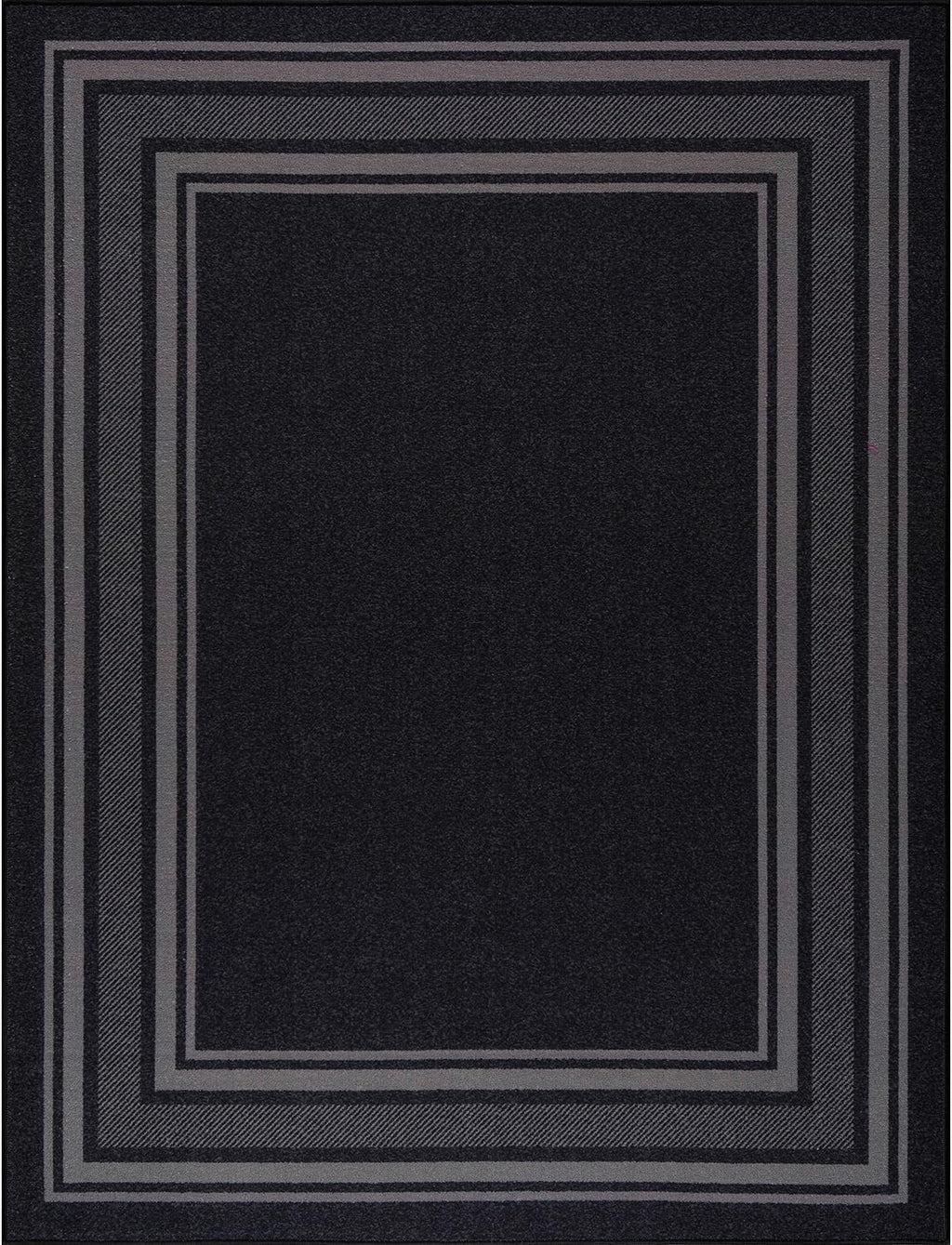 Non Slip Area Rugs 5x7 Modern Bordered Non Skid Rubber Backing Soft Area Rug for Living Dining Room Easy to Clean Non Shedding Kitchen Bedroom Indoor Carpet 5 x 7 Black