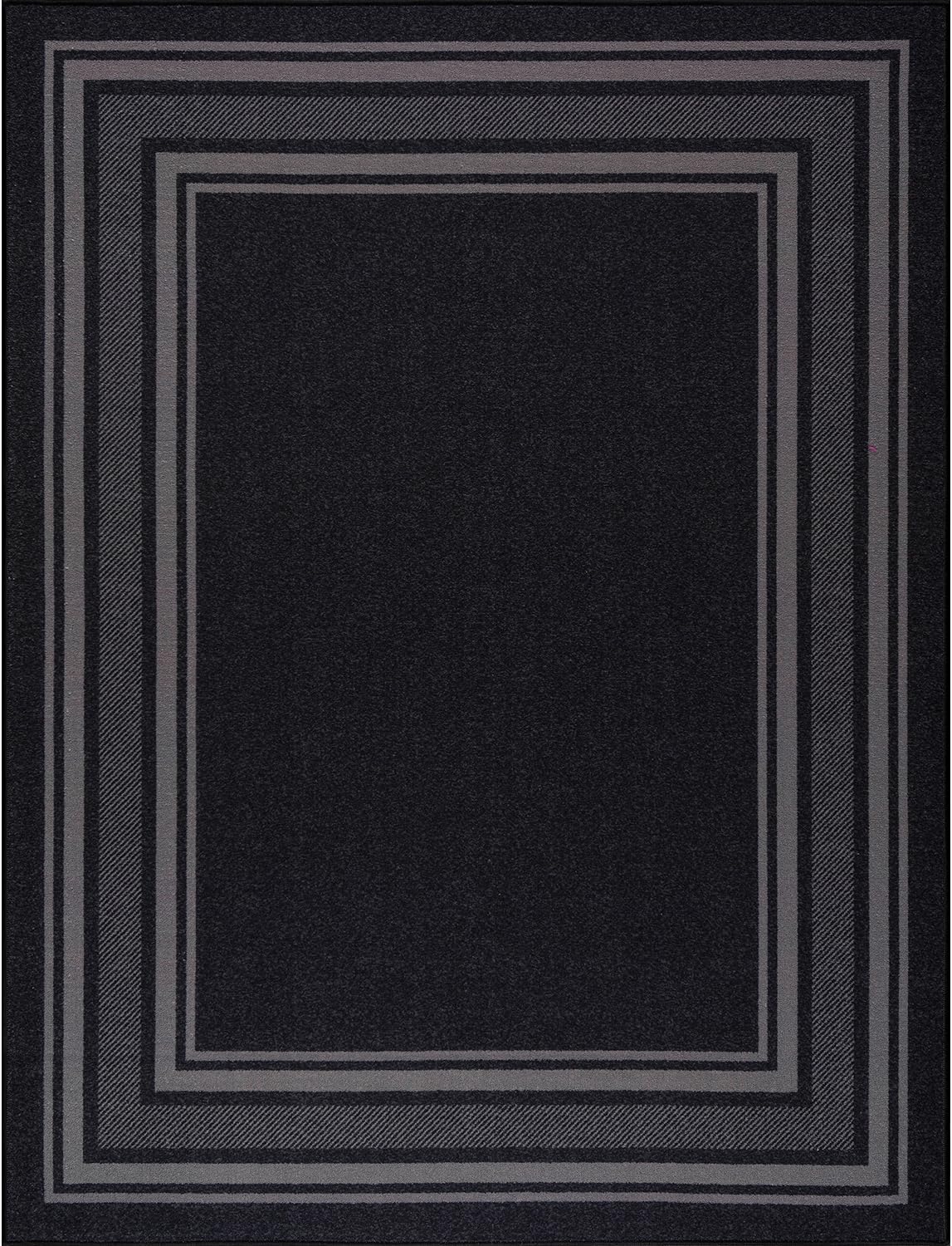 Non Slip Area Rugs 5x7 Modern Bordered Non Skid Rubber Backing Soft Area Rug for Living Dining Room Easy to Clean Non Shedding Kitchen Bedroom Indoor Carpet 5 x 7 Black